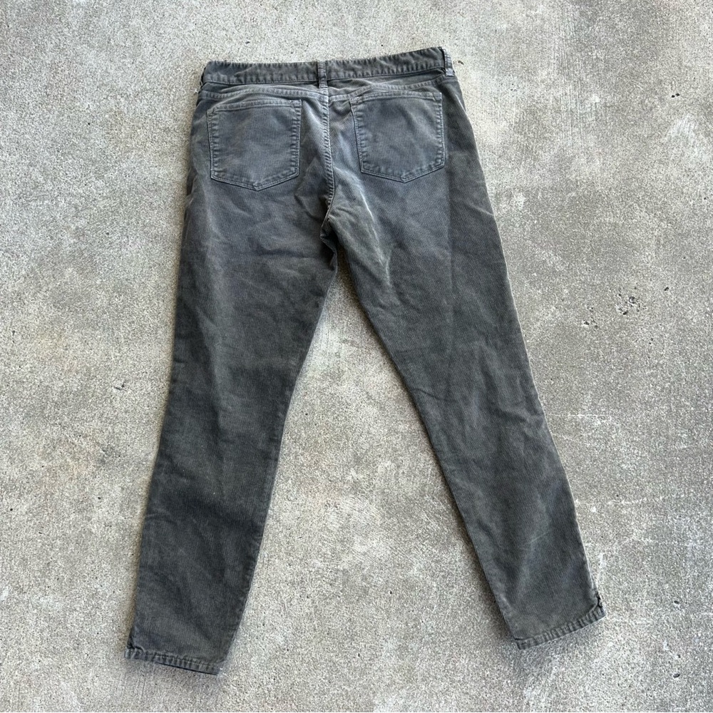 J Crew Corduroy Skinny Pants with Ankle Zipper Dark Green Gold Zip Size 8 / 29 - Picture 5 of 11